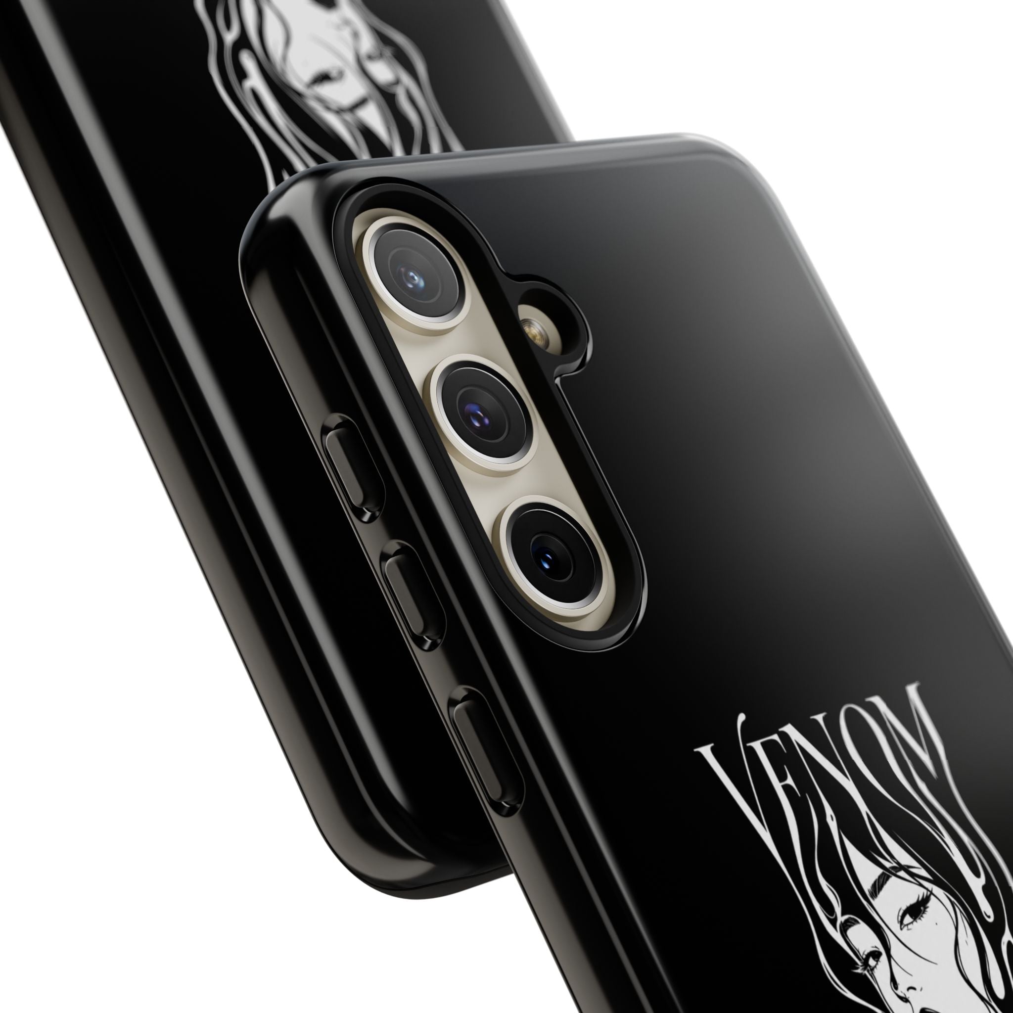 Venom Goth Phone Case — Black Protective Tough Case with Dark Femme Artwork