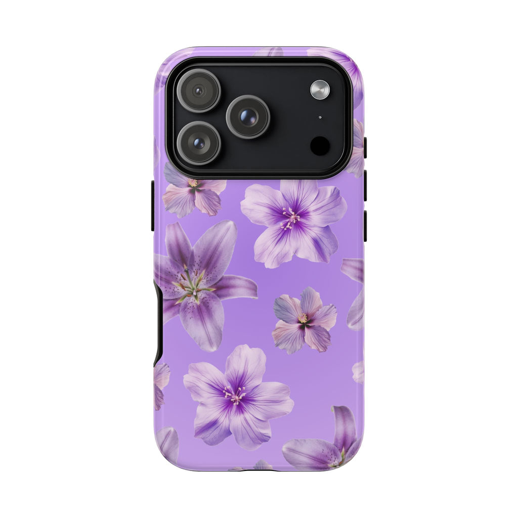 Floral Lavender Tough Phone Case – Purple Blossom Protective Cover