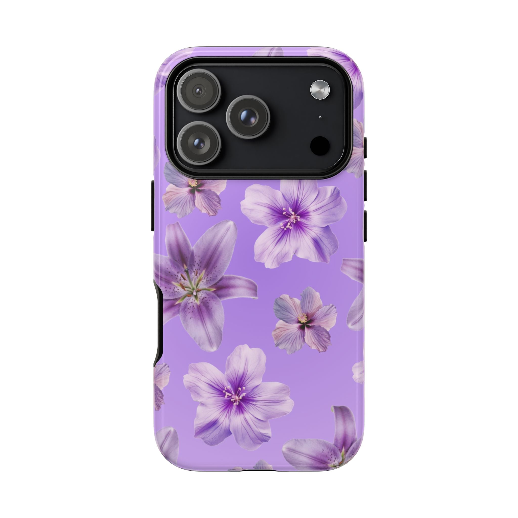 Floral Lavender Tough Phone Case – Purple Blossom Protective Cover