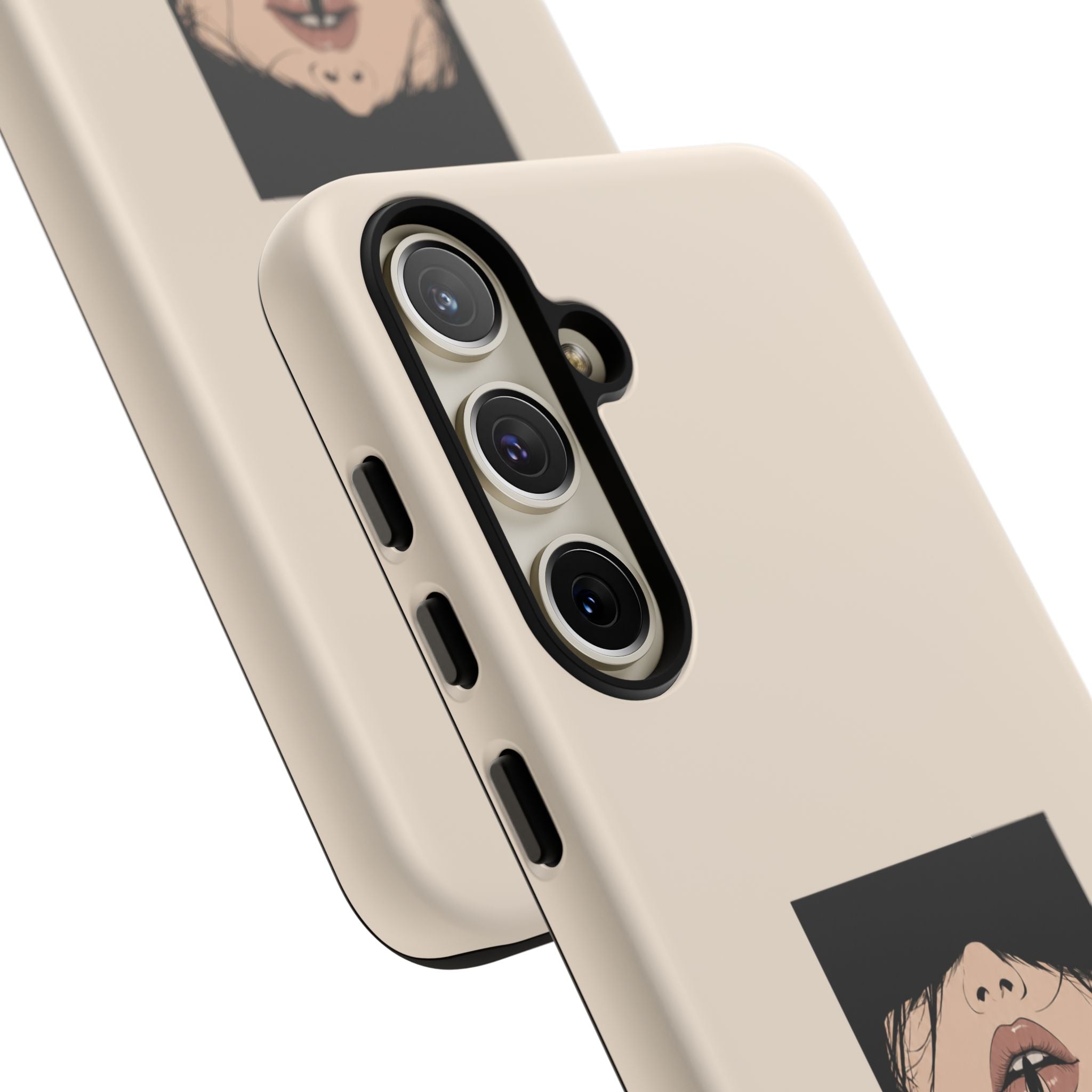 Minimal Anime Girl Shh Design, Edgy Aesthetic Protective Cover