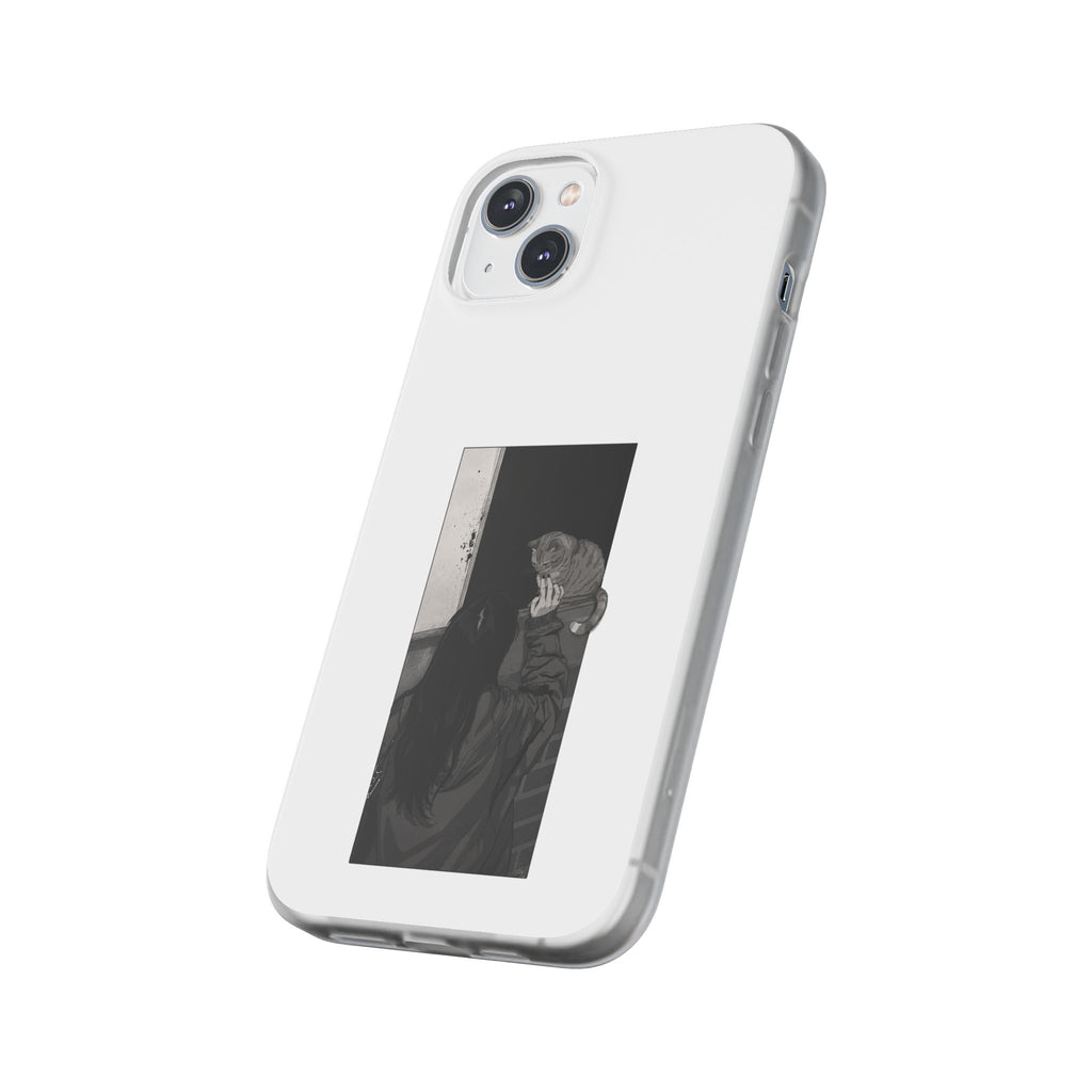 Black & White Cat Window Art Flexi Case