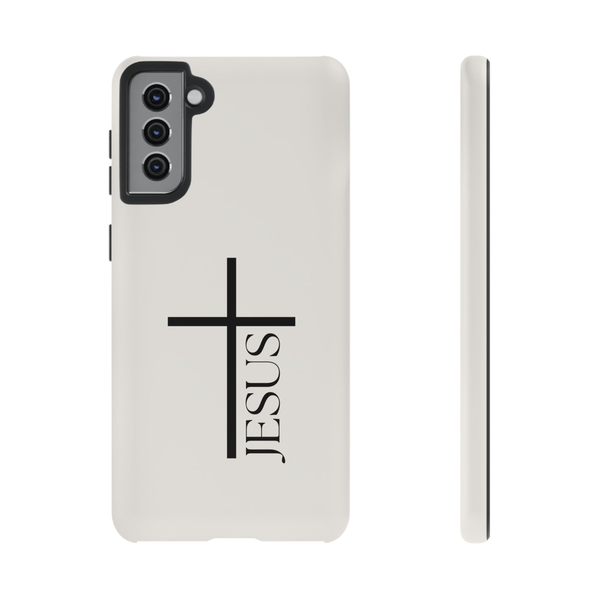 Christian Cross Phone Case - JESUS Vertical Minimalist iPhone Cover