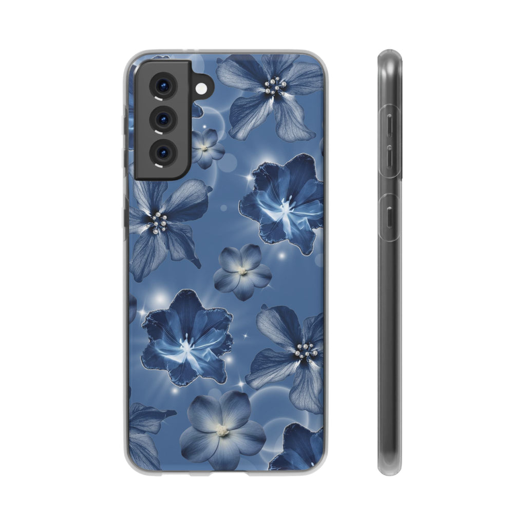 Blue Floral Phone Case — Soft Blue Blossoms Pattern for iPhone