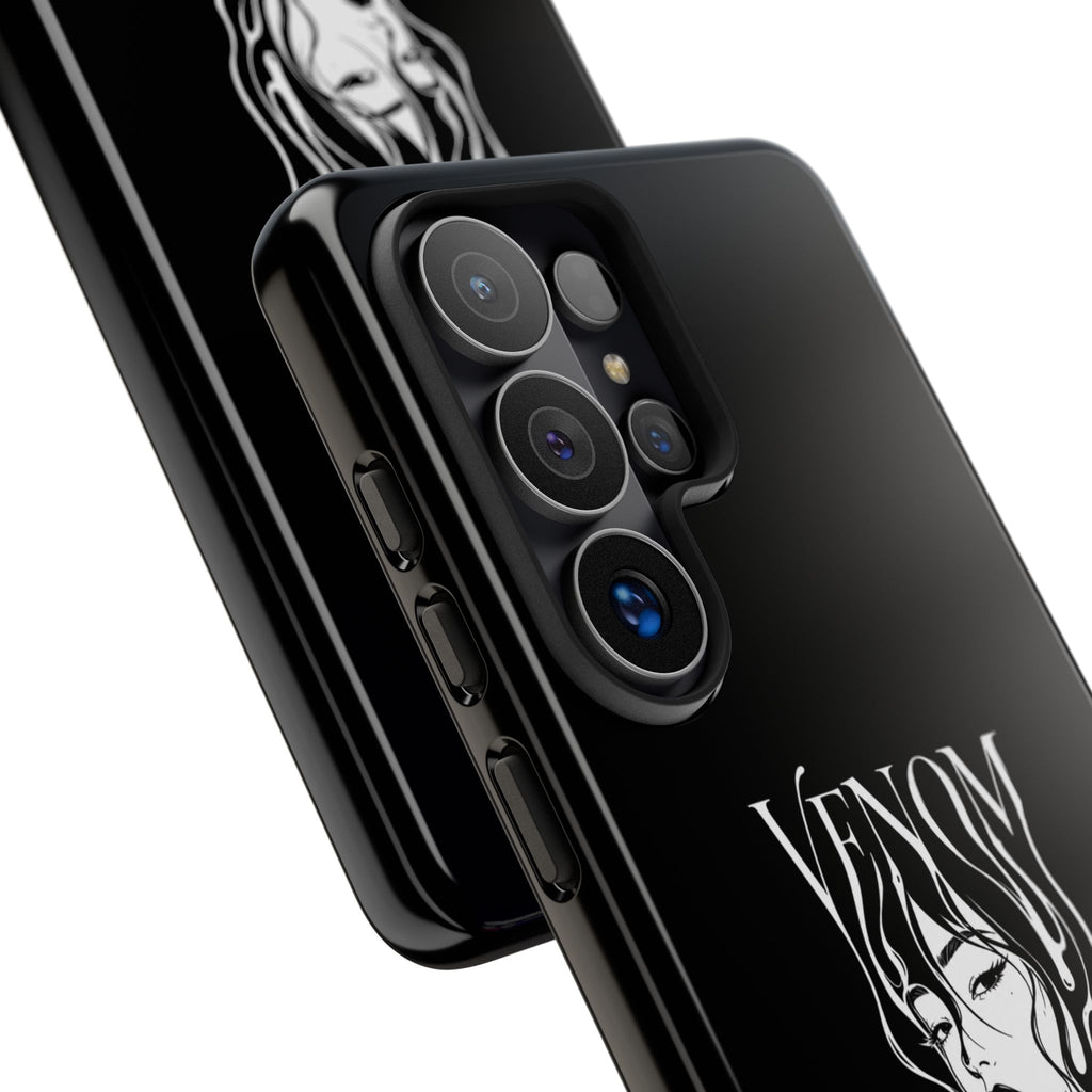 Venom Goth Phone Case — Black Protective Tough Case with Dark Femme Artwork