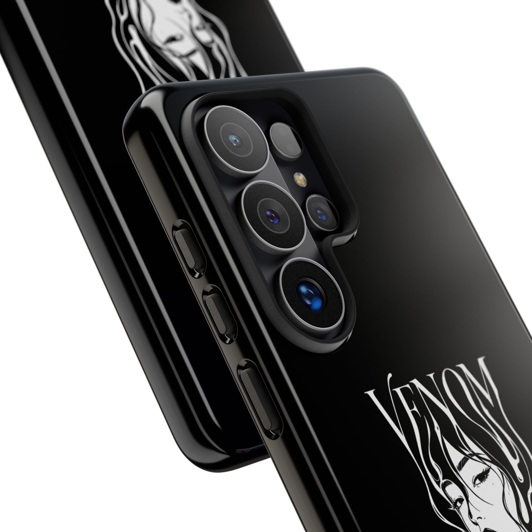 Venom Goth Phone Case — Black Protective Tough Case with Dark Femme Artwork