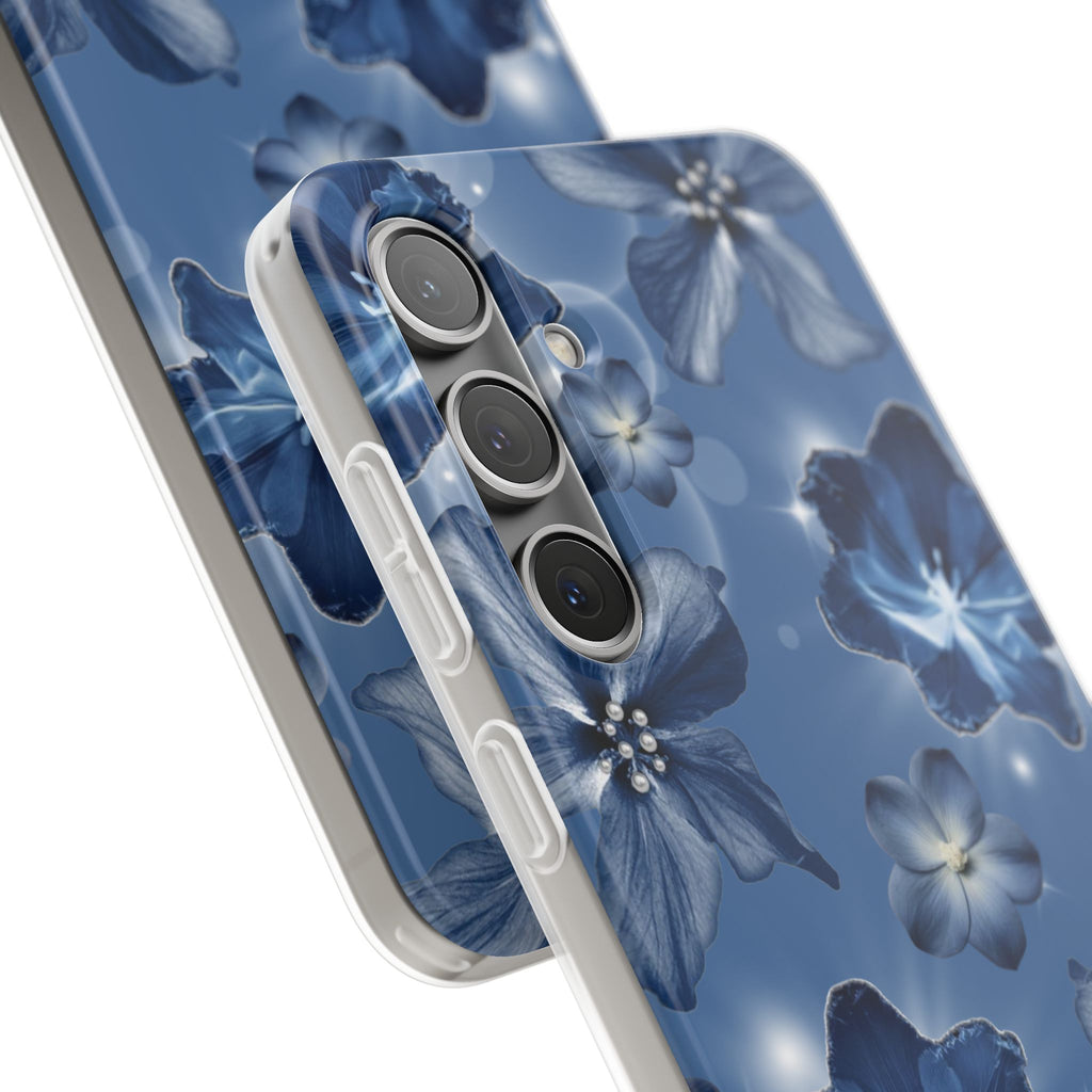 Blue Floral Phone Case — Soft Blue Blossoms Pattern for iPhone