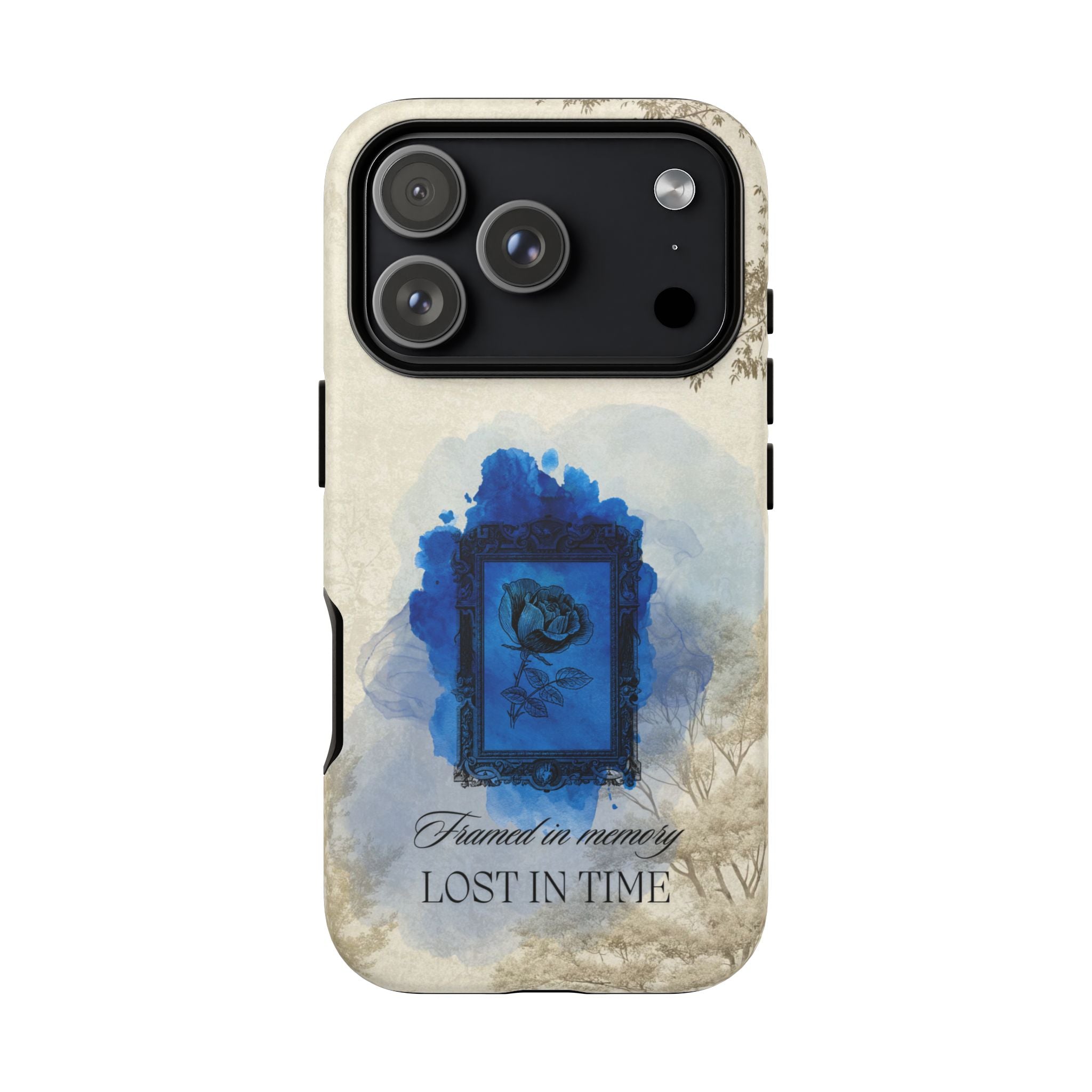 Vintage Blue Rose Phone Case – "Lost in Time" Protective Cover