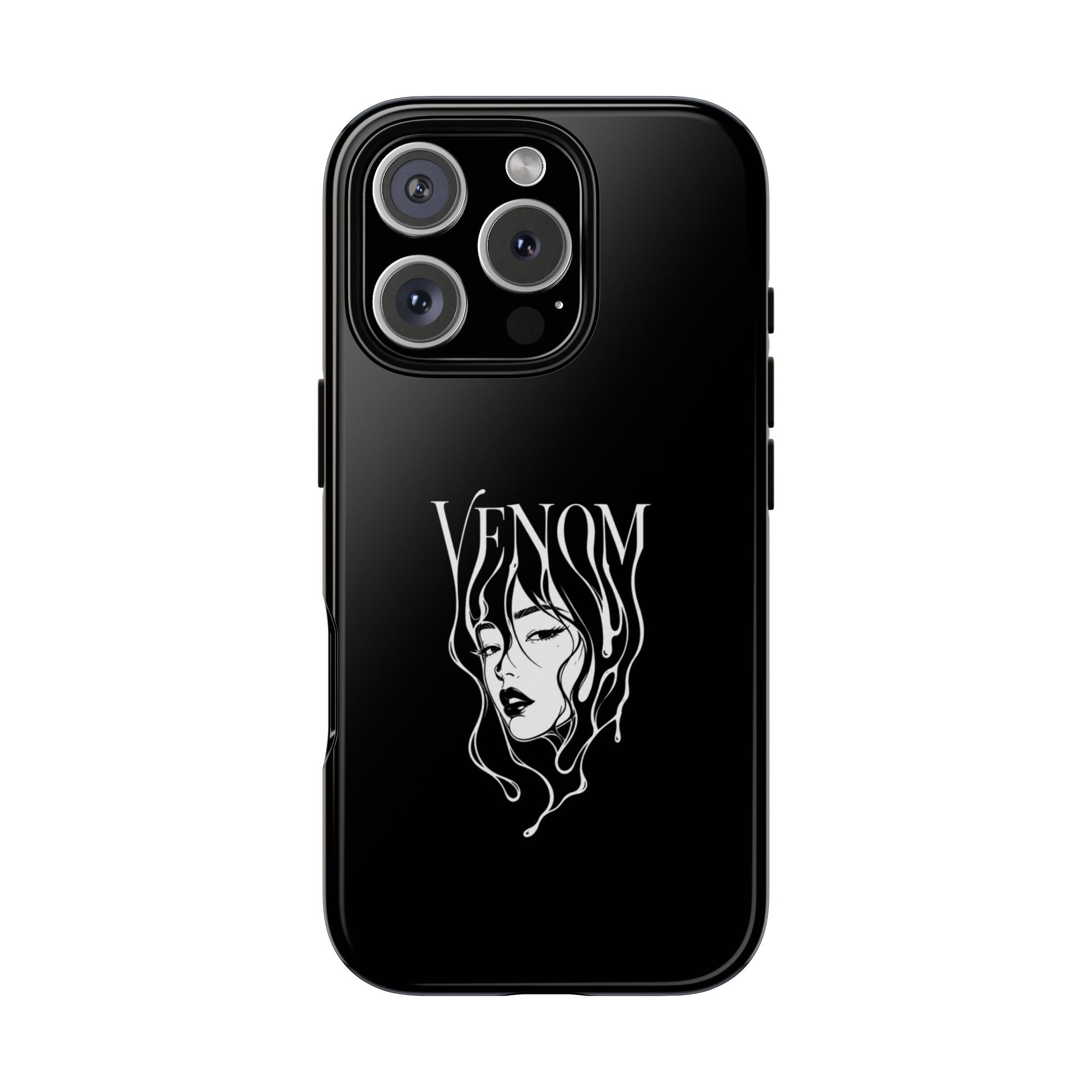 Venom Goth Phone Case — Black Protective Tough Case with Dark Femme Artwork