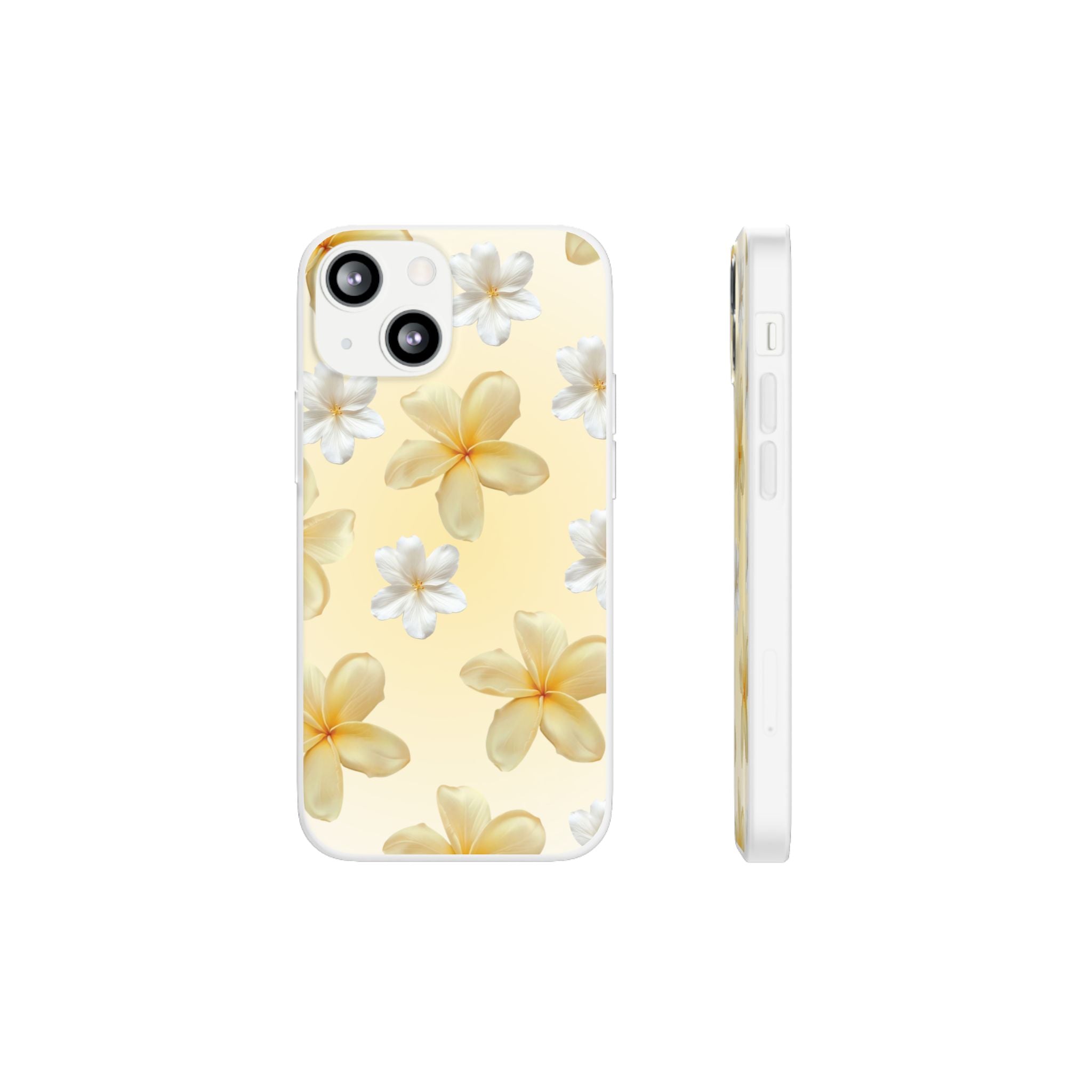 Plumeria Floral Phone Case — Yellow Tropical Flower Protective Case