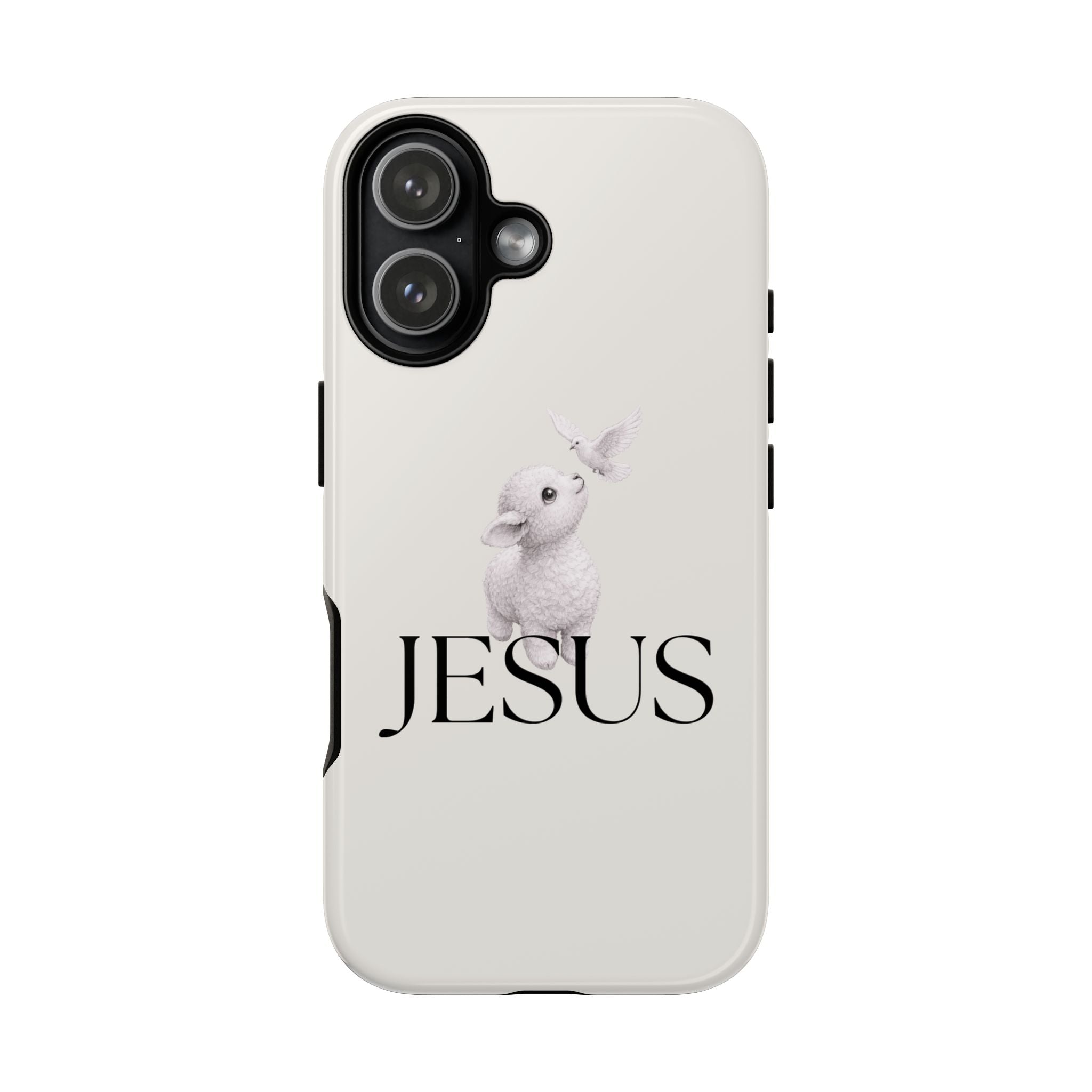 Jesus Lamb Phone Case - Christian Faith iPhone Case with Dove Design
