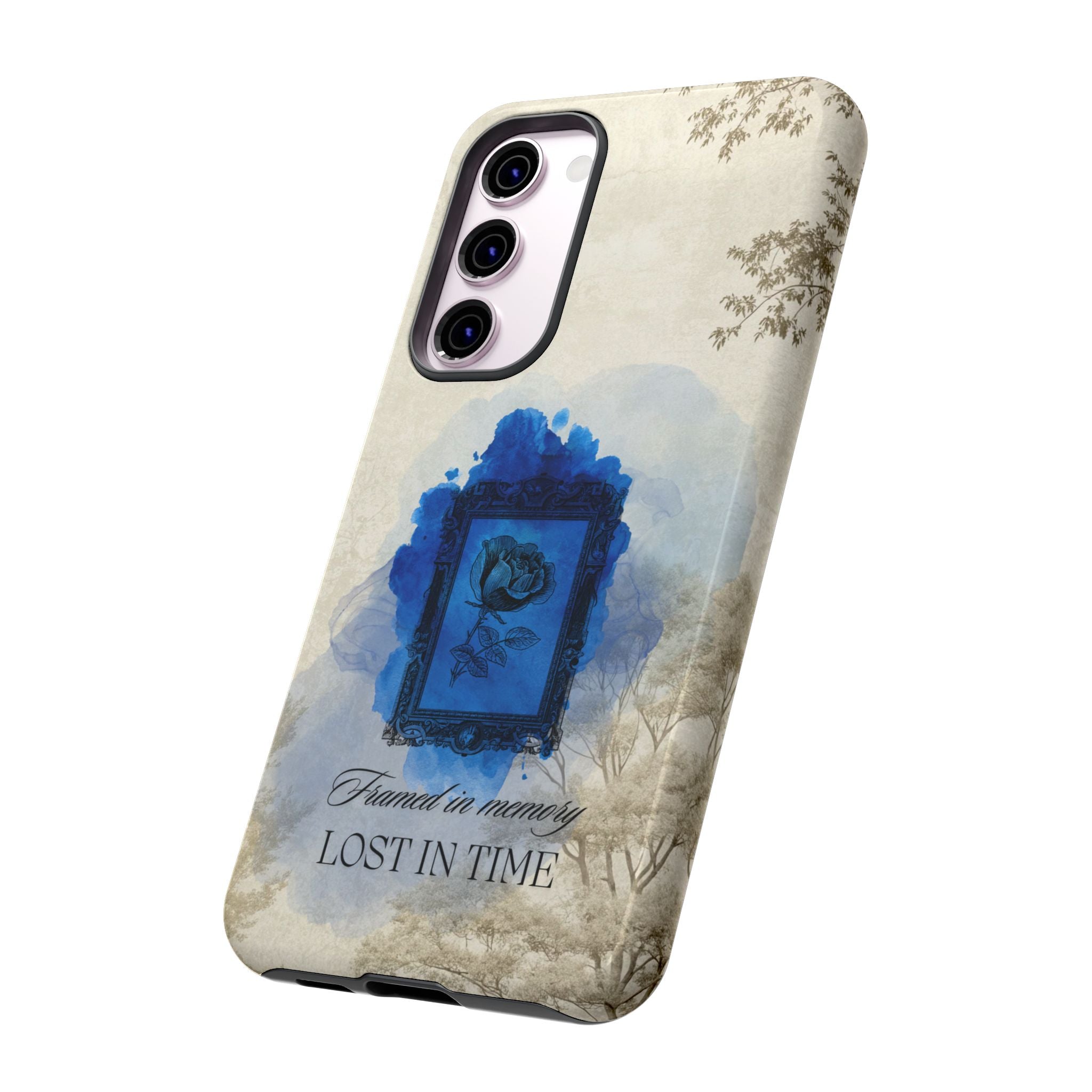 Vintage Blue Rose Phone Case – "Lost in Time" Protective Cover