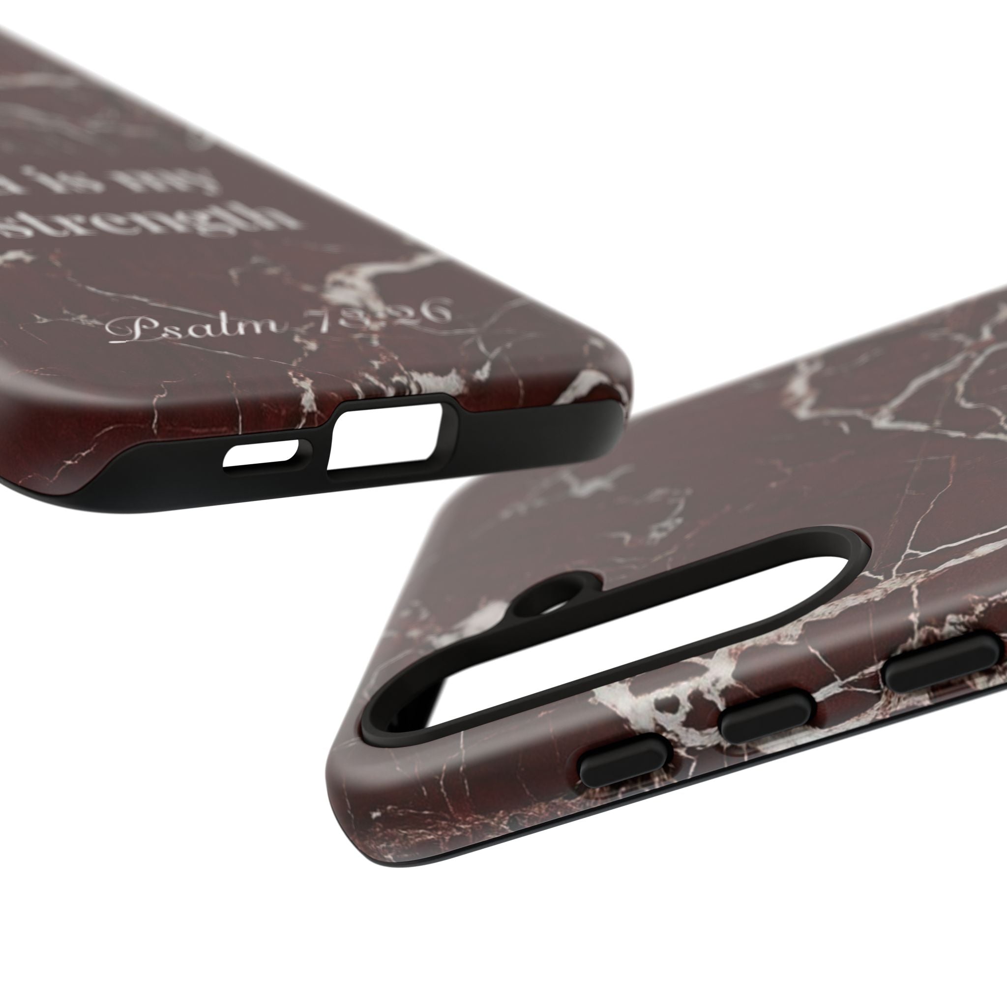 God Is My Strength — Psalm 73:26 Christian Tough Phone Case | Marble Faith Cover