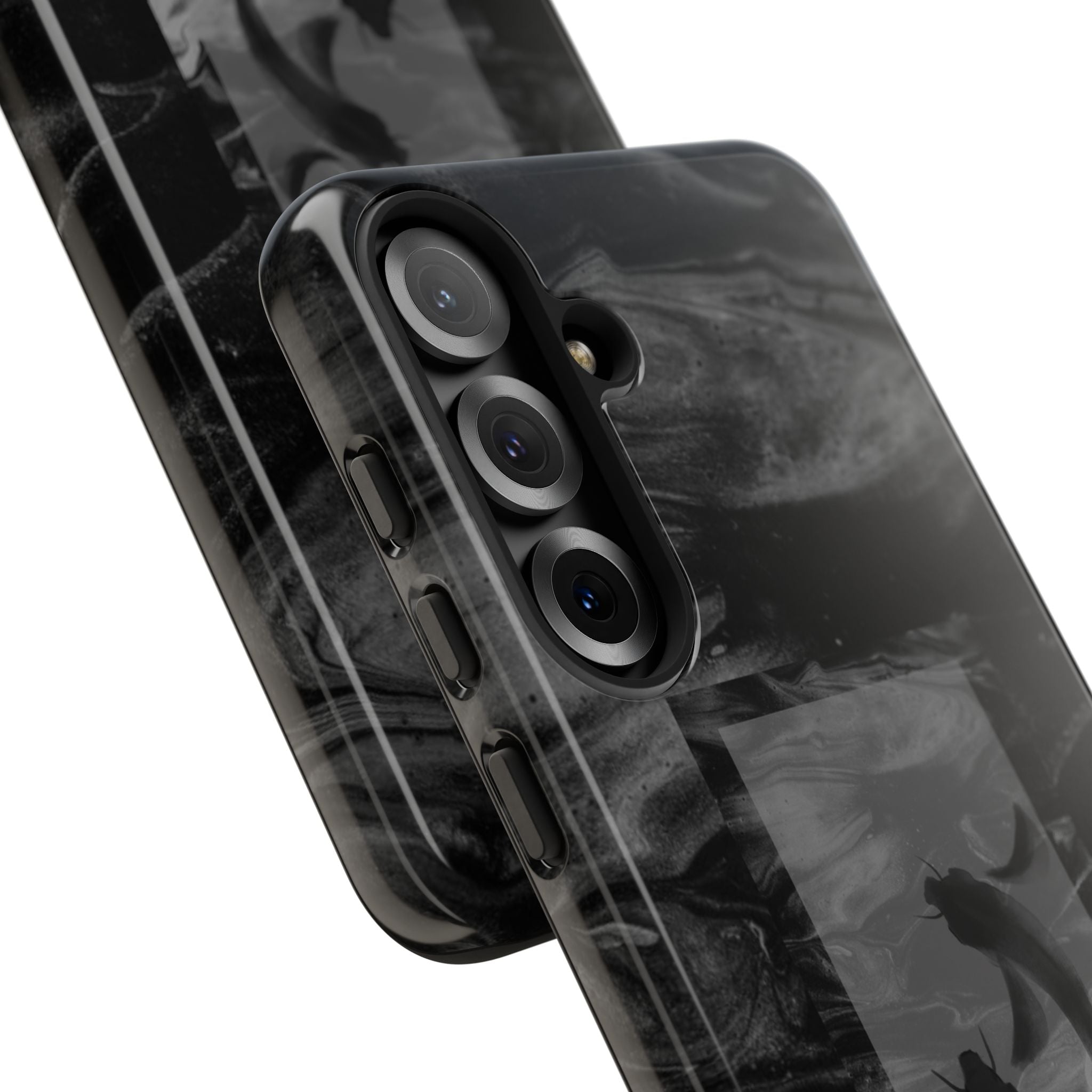 Koi Yin-Yang Marble Phone Case – Black Smoky Art Protection