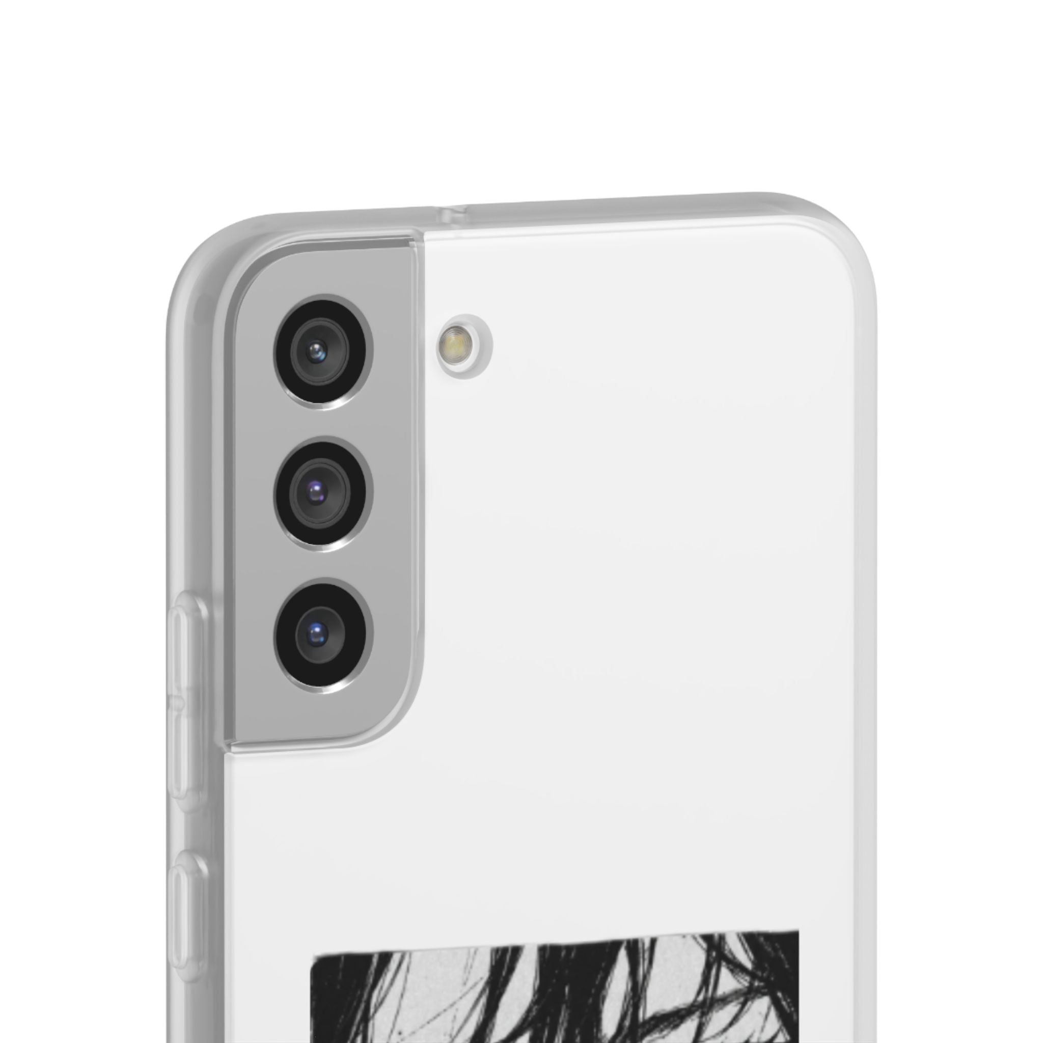 Anime Eyes Illustration Phone Case - Moody Black & White Flexi Case