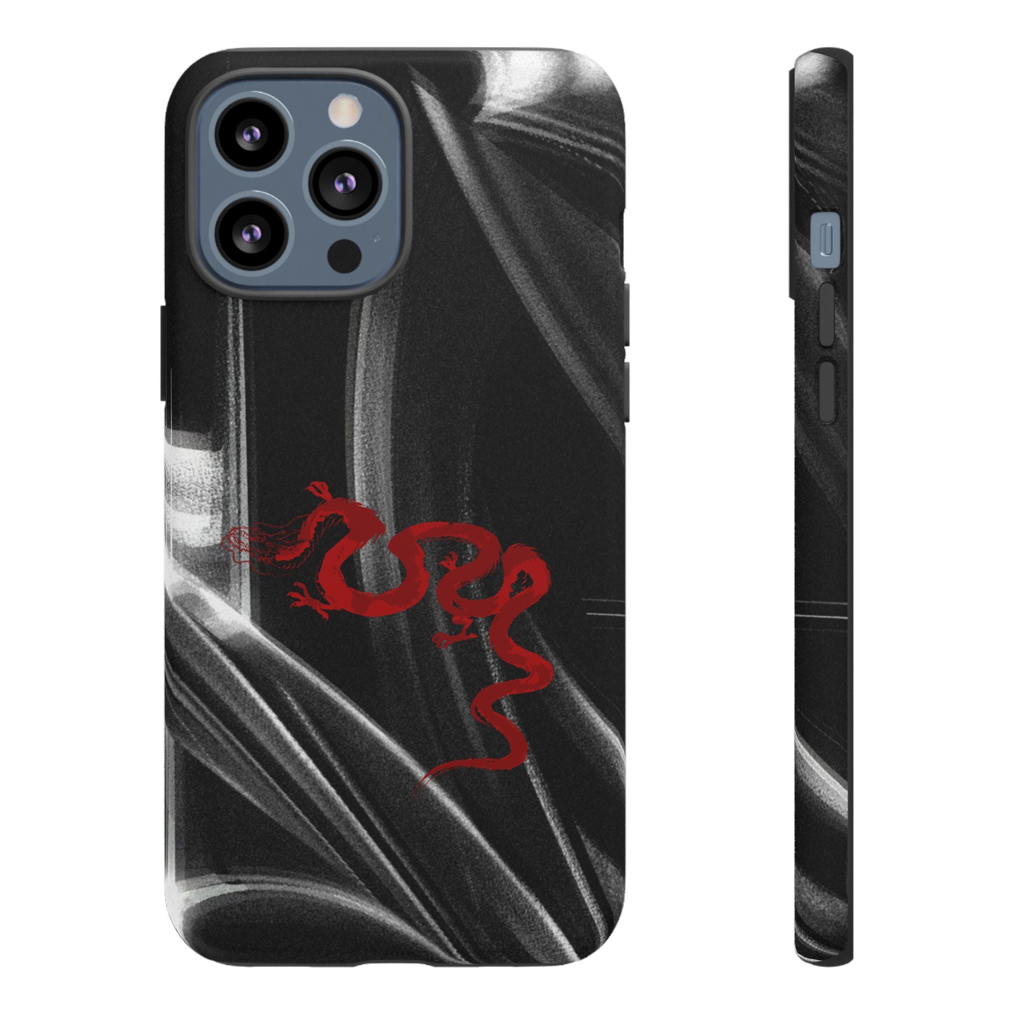 Phone Case — Black Abstract Smoke Design