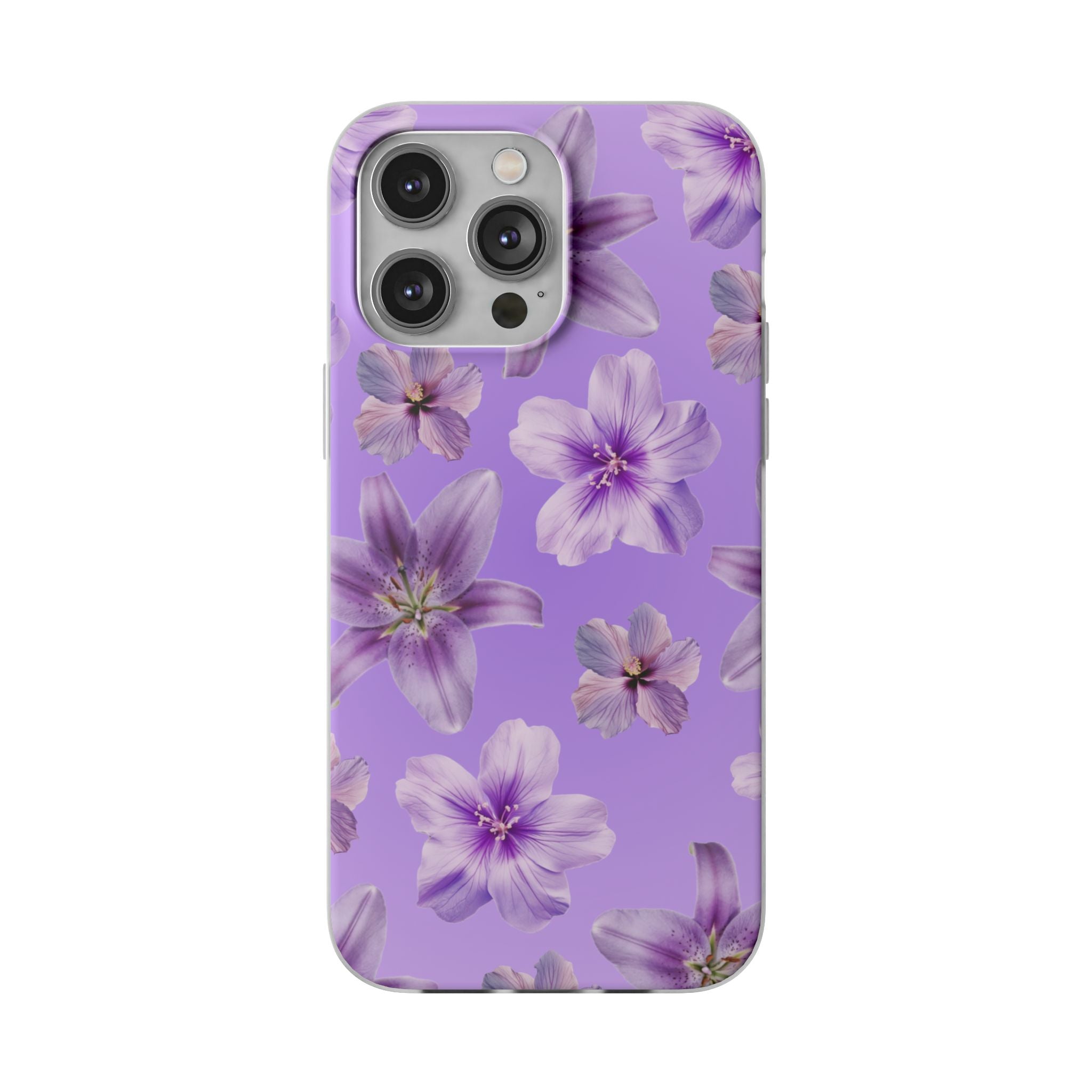 Purple Floral Phone Case — Lavender Blossom Flexi Case