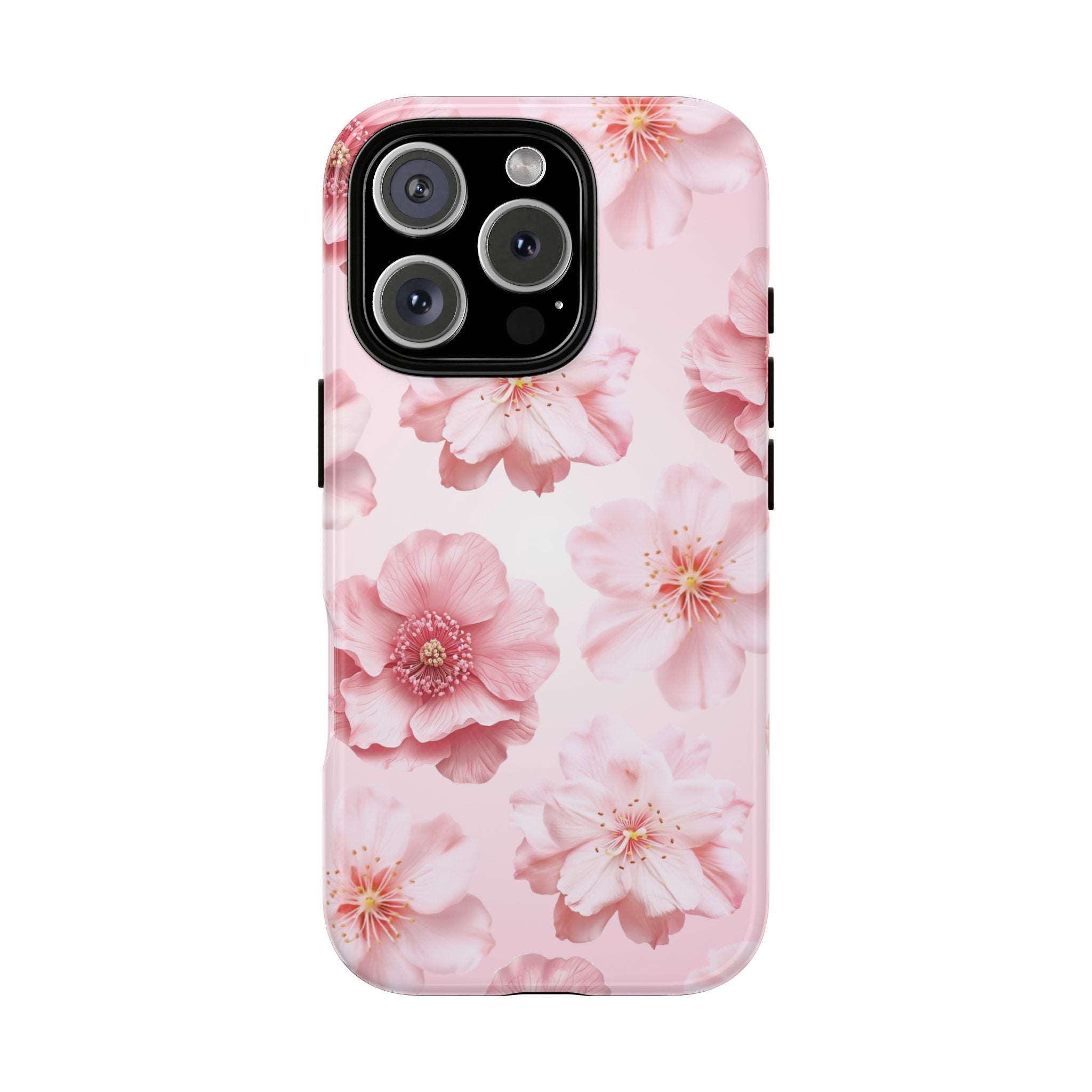 Pink Floral Tough Phone Case — Protective Sakura Blossom Design