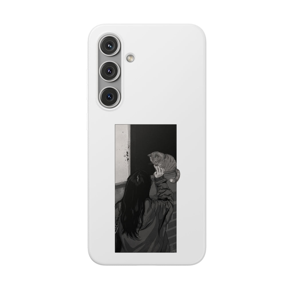 Black & White Cat Window Art Flexi Case