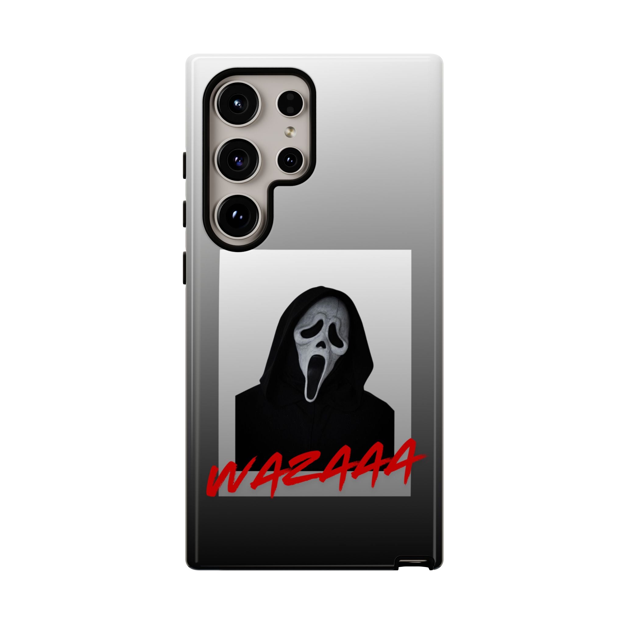 Scream Mask Phone Case – 'WAZAAA' Horror Movie Protective Cover
