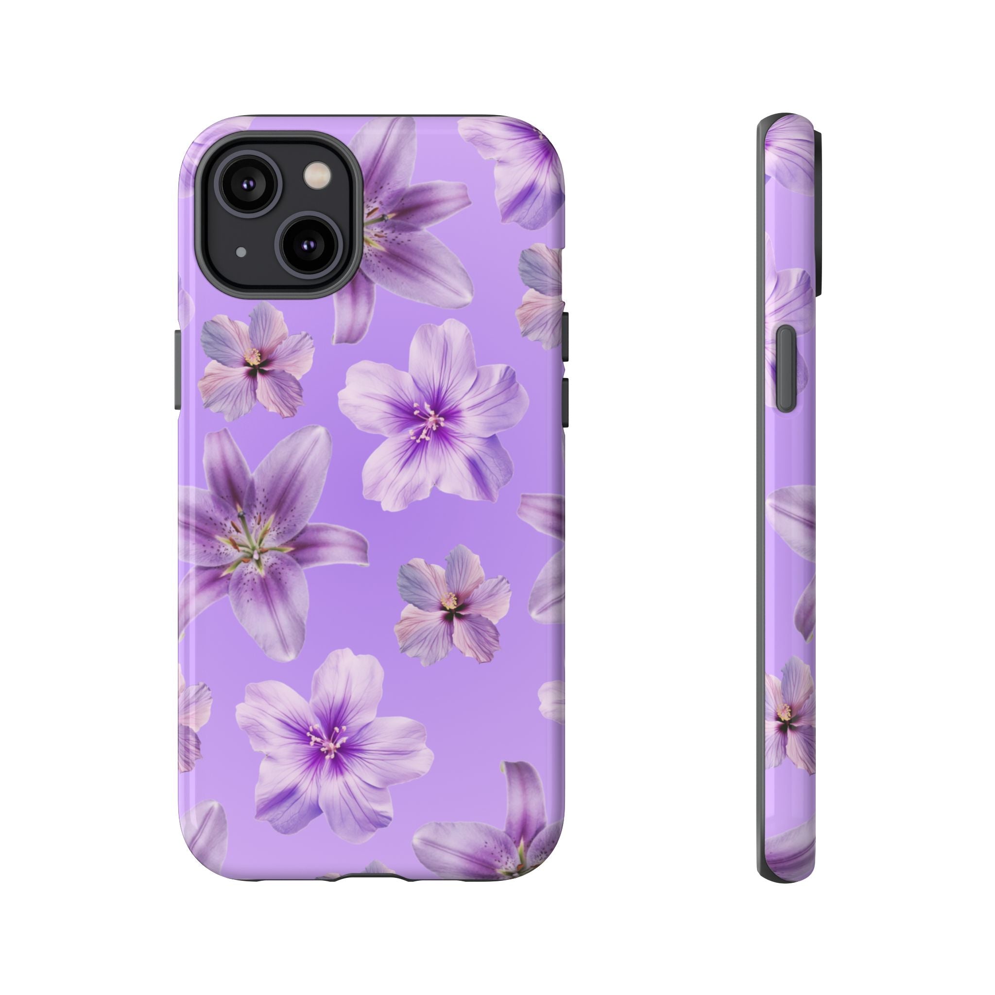 Floral Lavender Tough Phone Case – Purple Blossom Protective Cover