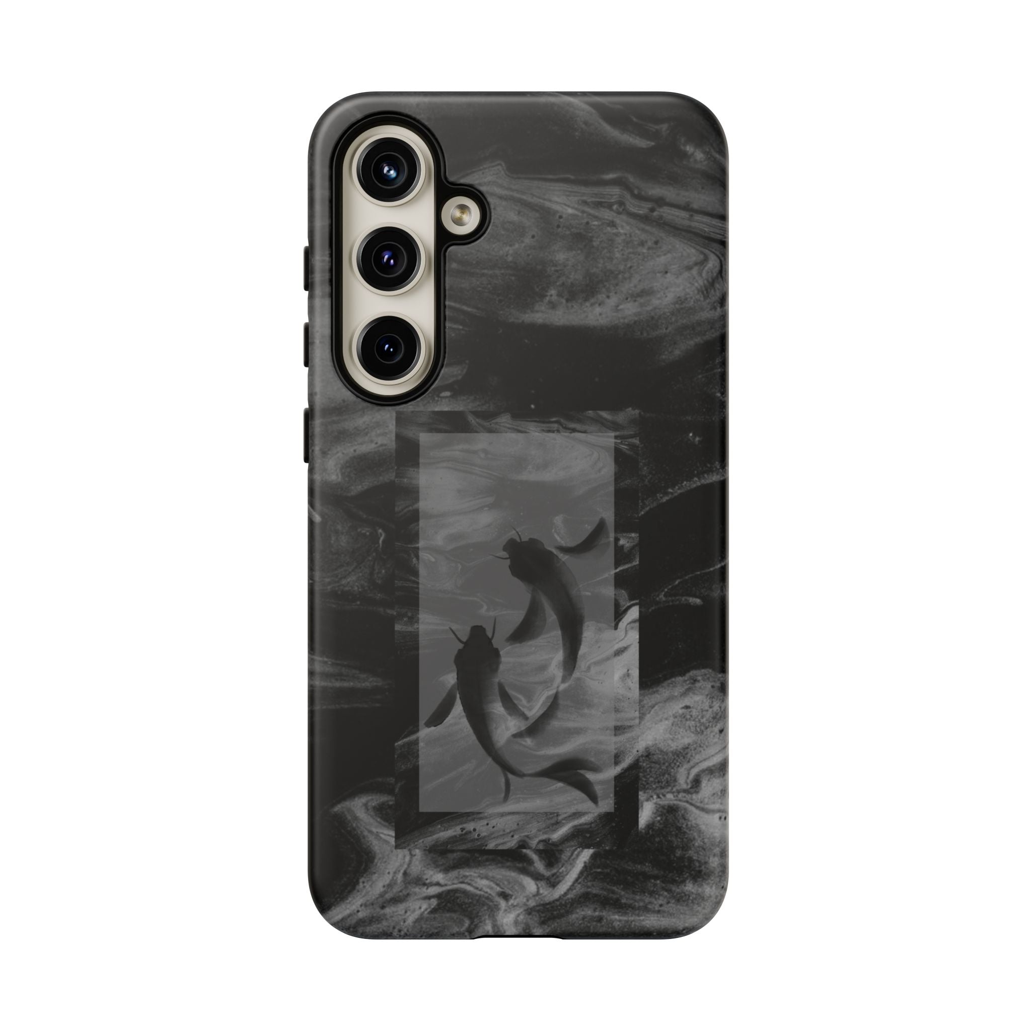 Koi Yin-Yang Marble Phone Case – Black Smoky Art Protection