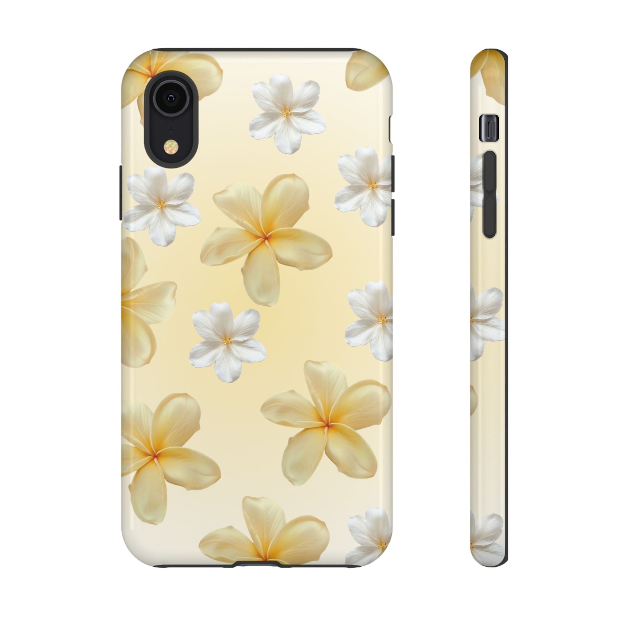 Plumeria Floral Tough Phone Case — Yellow Tropical Protection
