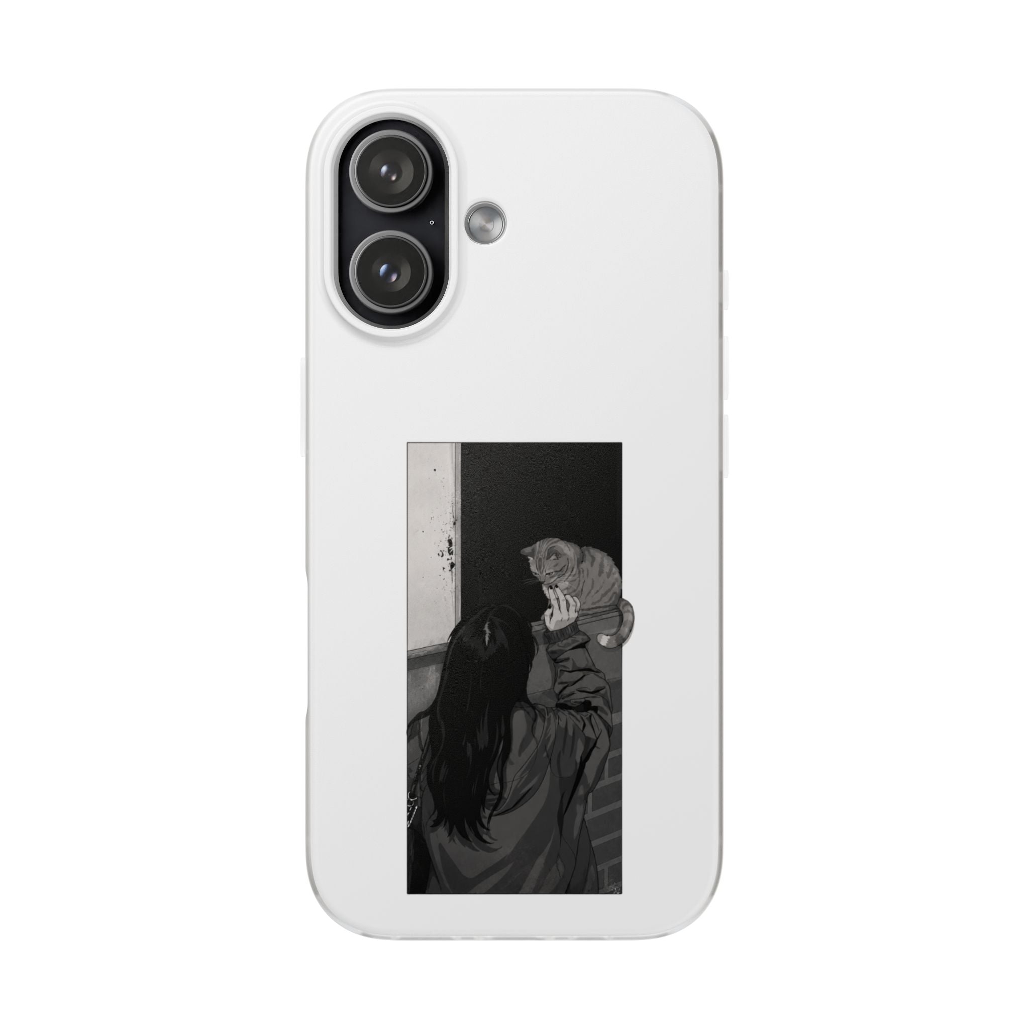 Black & White Cat Window Art Flexi Case