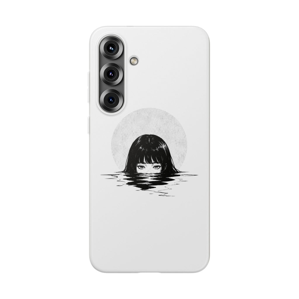 Minimalist Creepy Girl Moon Design