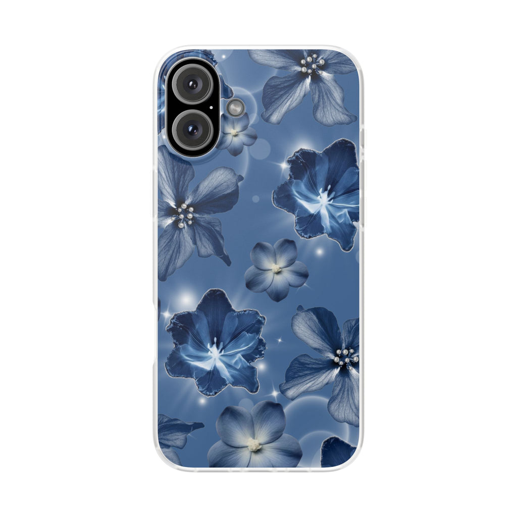 Blue Floral Phone Case — Soft Blue Blossoms Pattern for iPhone