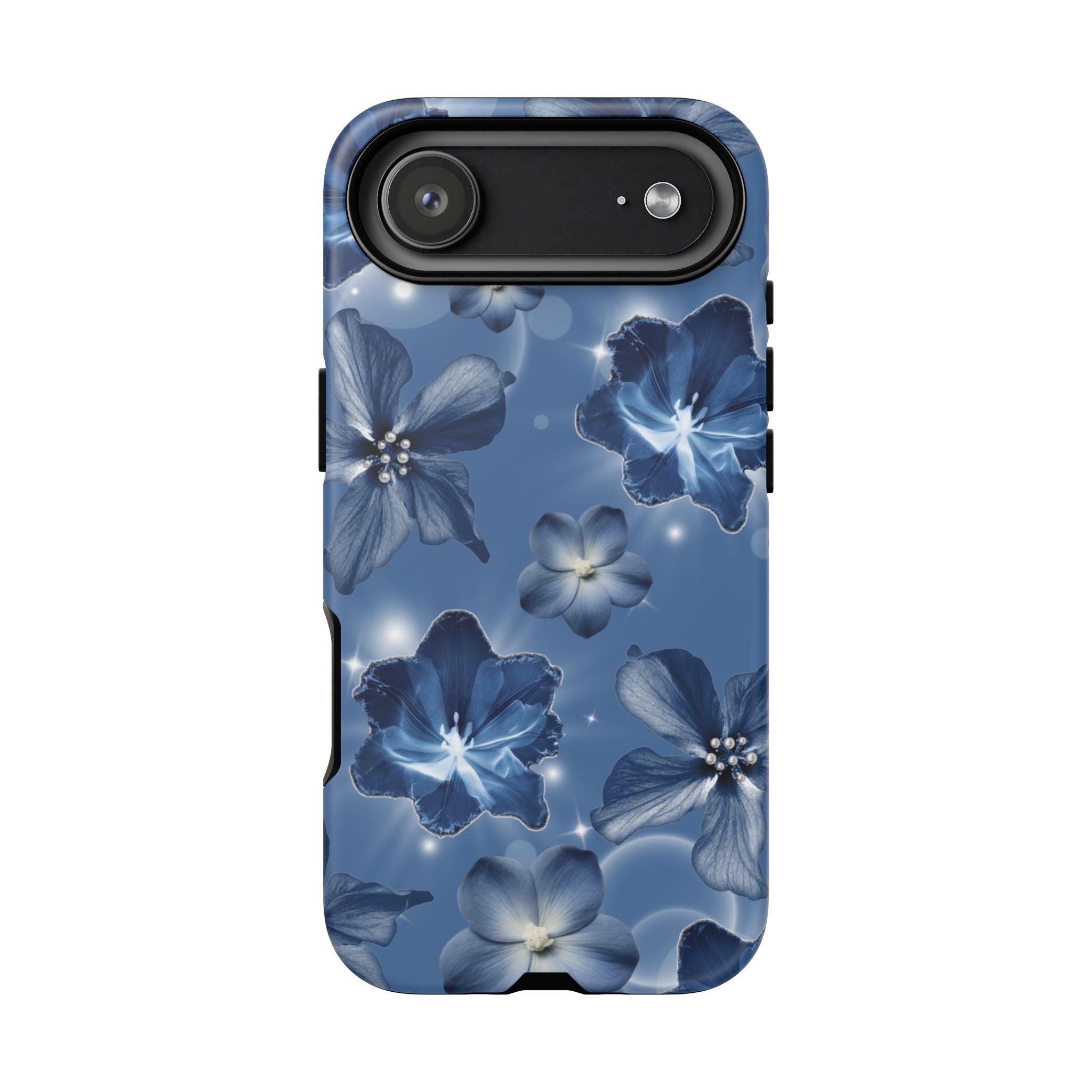 Blue Floral Tough Phone Case — Protective Blossom Design