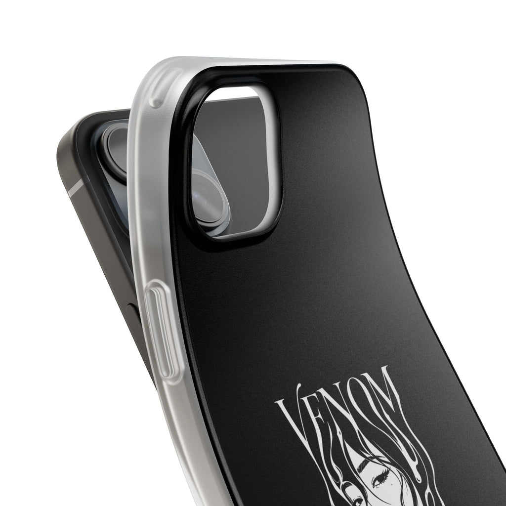 Venom Goth Phone Case — Black Protective Flexible Phone Case with Dark Femme Artwork
