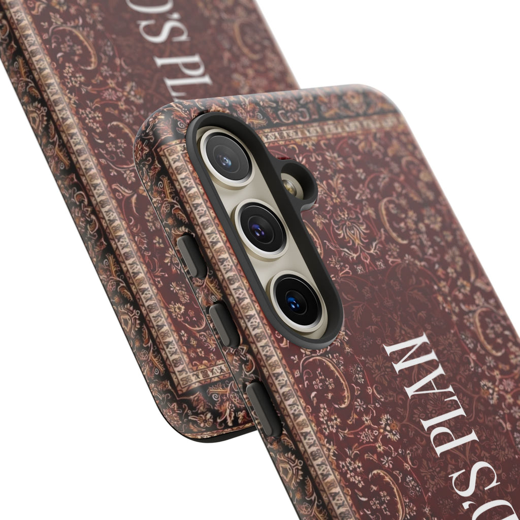 God's Plan — Vintage Tapestry Christian Tough Phone Case | Boho Faith Cover