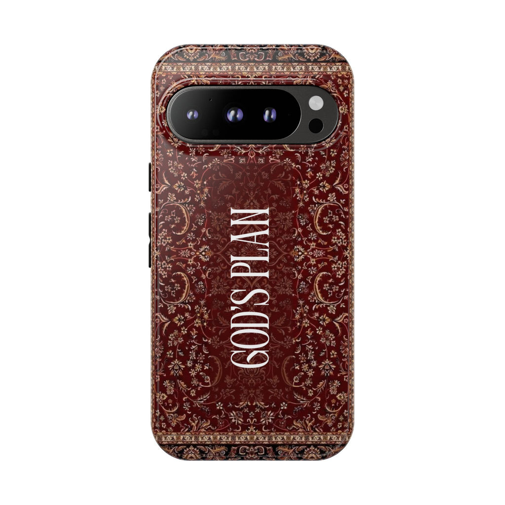 God's Plan — Vintage Tapestry Christian Tough Phone Case | Boho Faith Cover
