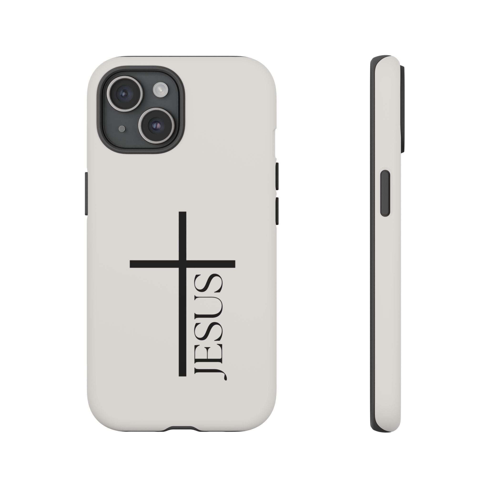 Christian Cross Phone Case - JESUS Vertical Minimalist iPhone Cover